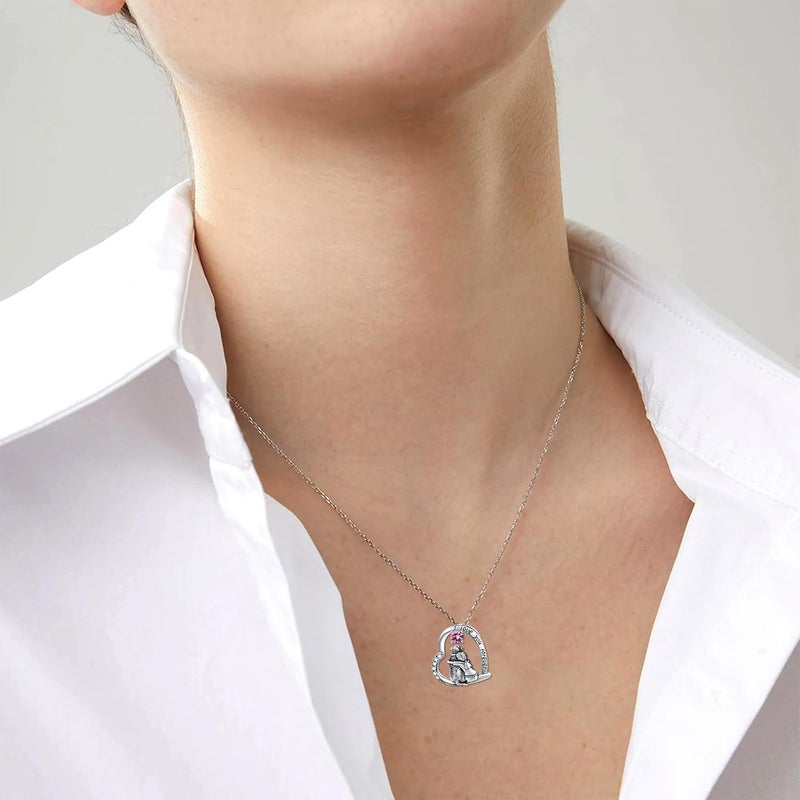 SIMONLY Store Mothers Day Gifts 925 Sterling Silver Dog Necklace Dog Pendant Necklace for Girls Dog Memorial Jewelry Gifts for Women Dog Lovers - Image 2